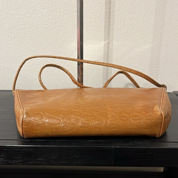 VINTAGE Carey Adina NYC 1987 Tan croc bag shoulder purse - Picture 4 of 7
